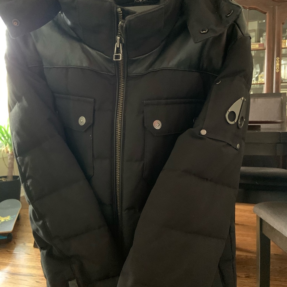 Leather moose knuckle jacket men’s size small